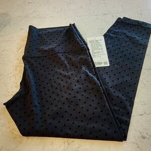Lululemon Align HR Pant Leggings 28" Polka Flock Black Flocked Size 20